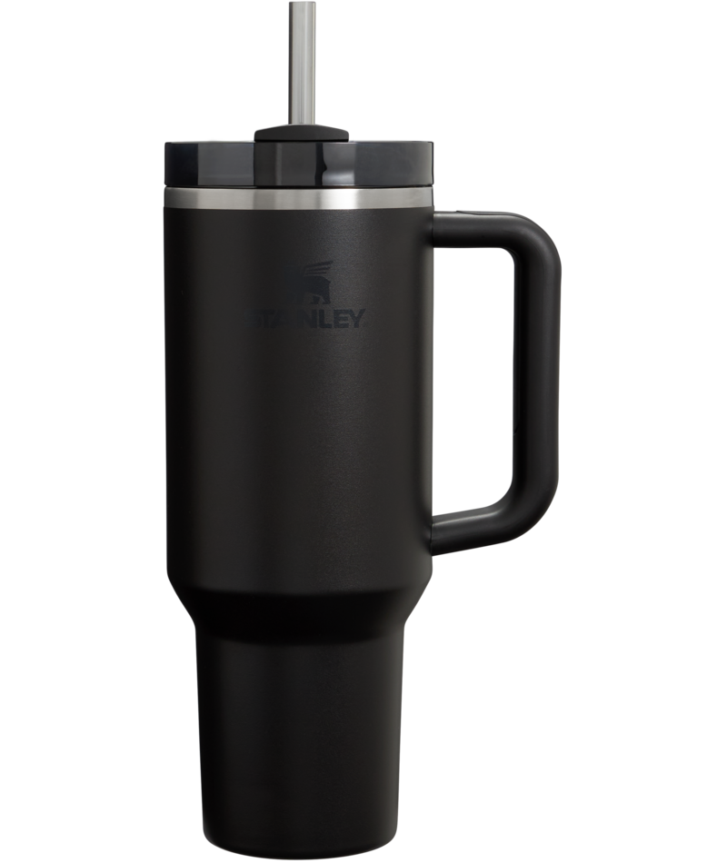 Splash-Resistant FlowState The Quencher H2.0 Flowstate Tumbler  | Stanley Create D332L - Premium Stainless Steel Straw Cup for All-Day Hydration - Black 2.0