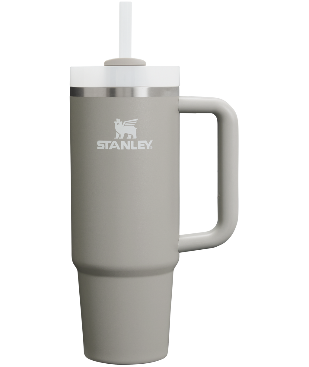 Insulated Travel The Quencher H2.0 Flowstate Tumbler | Stanley Create D331C - Double-Wall Vacuum Insulated Travel Tumbler with Straw - Ash