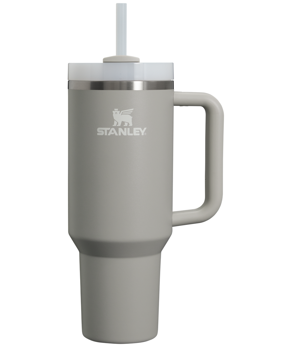 Splash-Resistant FlowState The Quencher H2.0 Flowstate Tumbler  | Stanley Create D332L - Premium Stainless Steel Straw Cup for All-Day Hydration - Ash