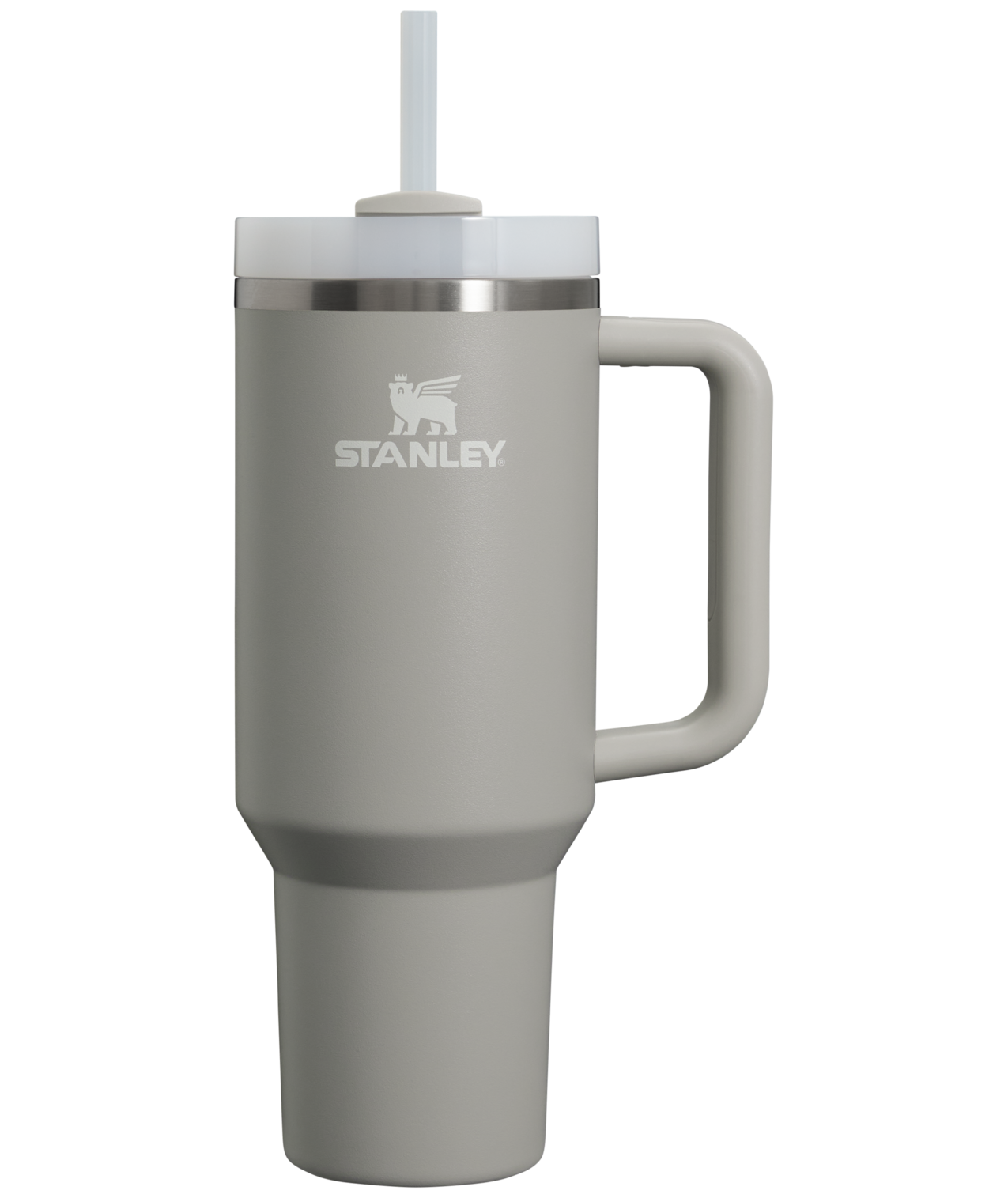 Splash-Resistant FlowState The Quencher H2.0 Flowstate Tumbler  | Stanley Create D332L - Premium Stainless Steel Straw Cup for All-Day Hydration - Ash