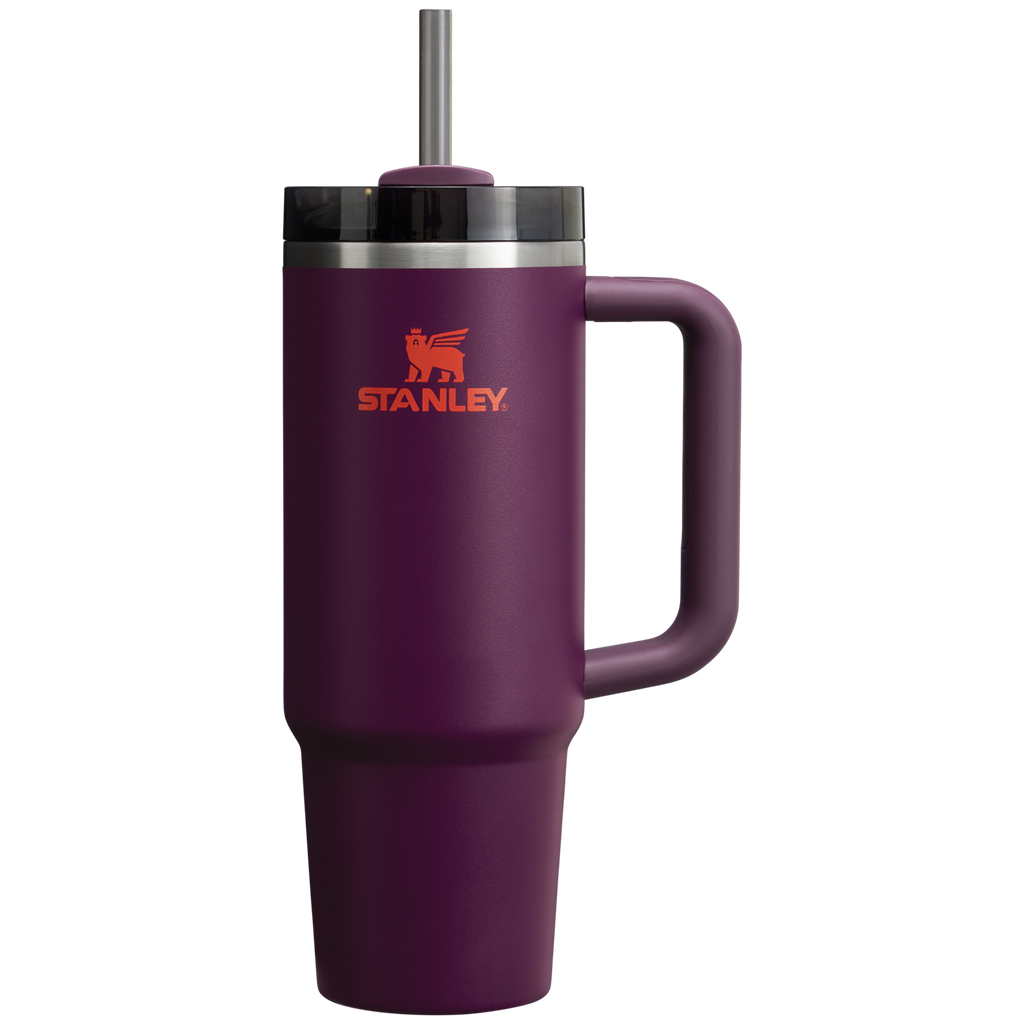 Insulated Travel The Quencher H2.0 Flowstate Tumbler | Stanley Create D331C - Double-Wall Vacuum Insulated Travel Tumbler with Straw - Plum