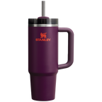 Insulated Travel The Quencher H2.0 Flowstate Tumbler | Stanley Create D331C - Double-Wall Vacuum Insulated Travel Tumbler with Straw - Plum