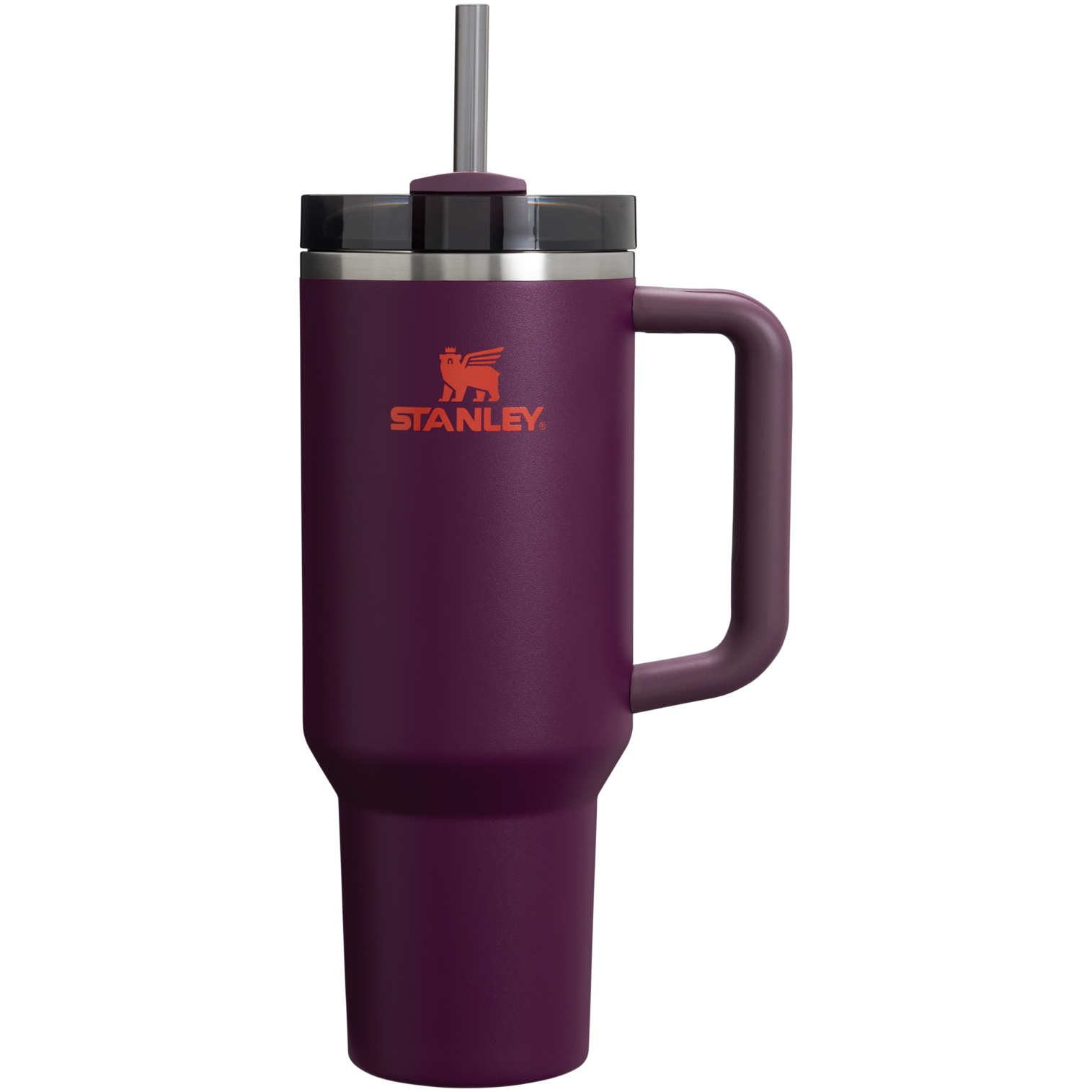 Splash-Resistant FlowState The Quencher H2.0 Flowstate Tumbler  | Stanley Create D332L - Premium Stainless Steel Straw Cup for All-Day Hydration - Plum