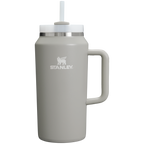 Splash-Resistant FlowState The Quencher H2.0 Flowstate Tumbler D033Q - Double-Wall Vacuum Insulated Travel Tumbler with Straw - Ash