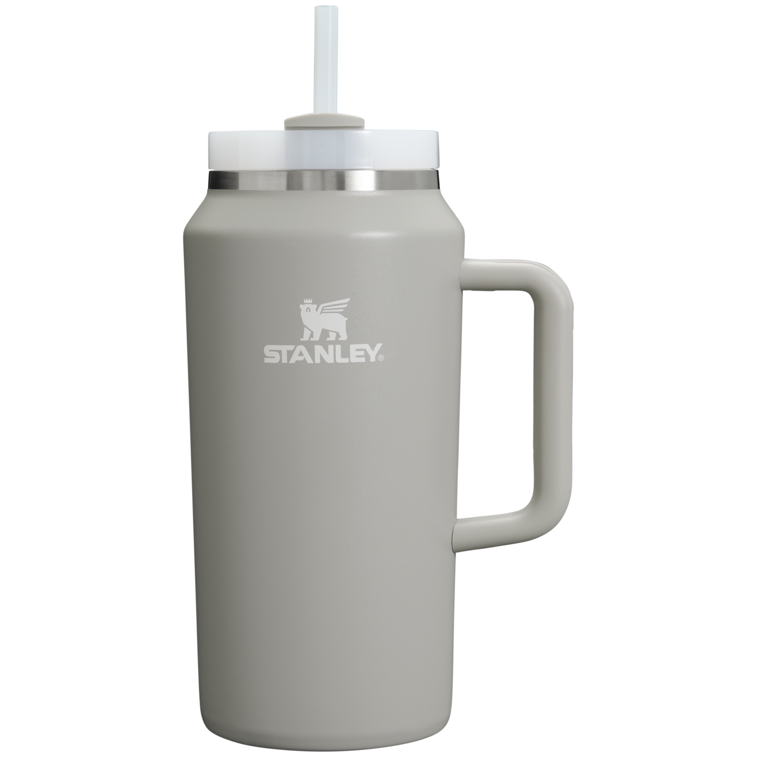 Splash-Resistant FlowState The Quencher H2.0 Flowstate Tumbler D033Q - Double-Wall Vacuum Insulated Travel Tumbler with Straw - Ash