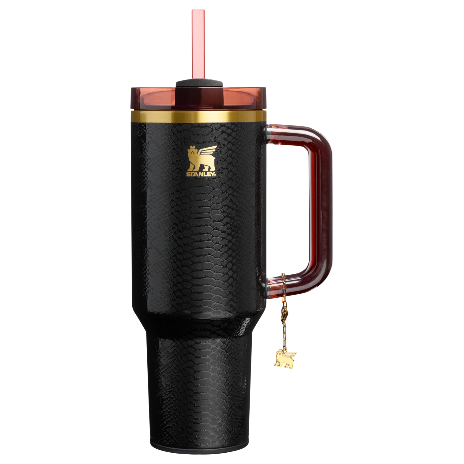 Car-Cup Friendly The Quencher Luxe H2.0 Flowstate Tumbler D170A - FlowState 3-Position Lid Insulated Travel Mug - Black Snakeskin