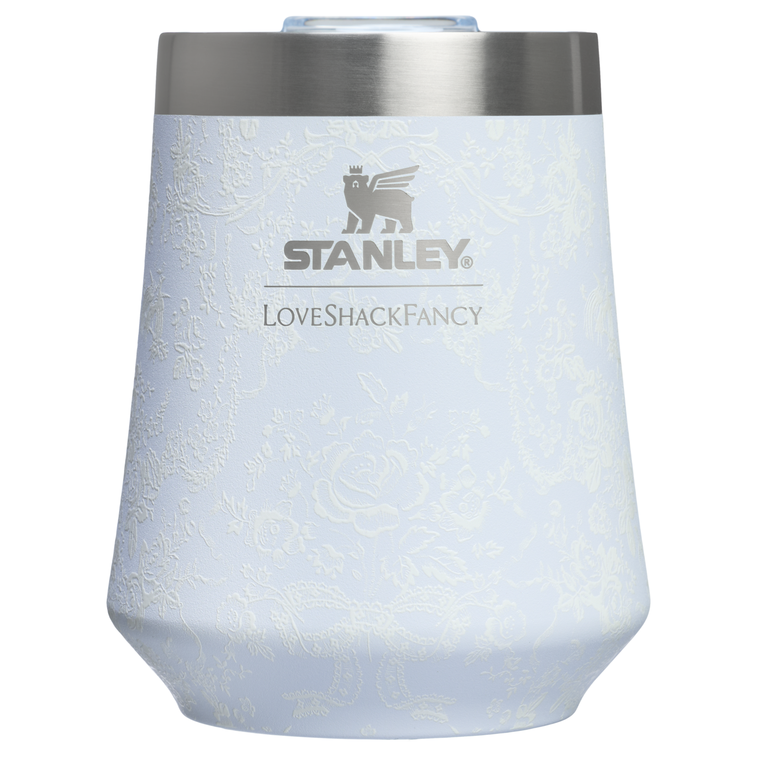 Shatterproof Luxury Stanley 1913 x LoveShackFancy Holiday Reserve Wine Tumbler D204X - Shatterproof Flavor-Preserving Cocktail Tumbler with Lid - Baby Bow Pink Peppermint