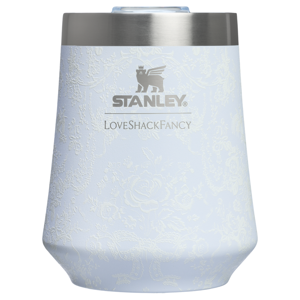 Flavor-Preserving Stanley 1913 x LoveShackFancy Holiday Reserve Wine Tumbler D367F - Reserve Collection Stainless Steel Whiskey Cup - Baby Bow Pink Peppermint