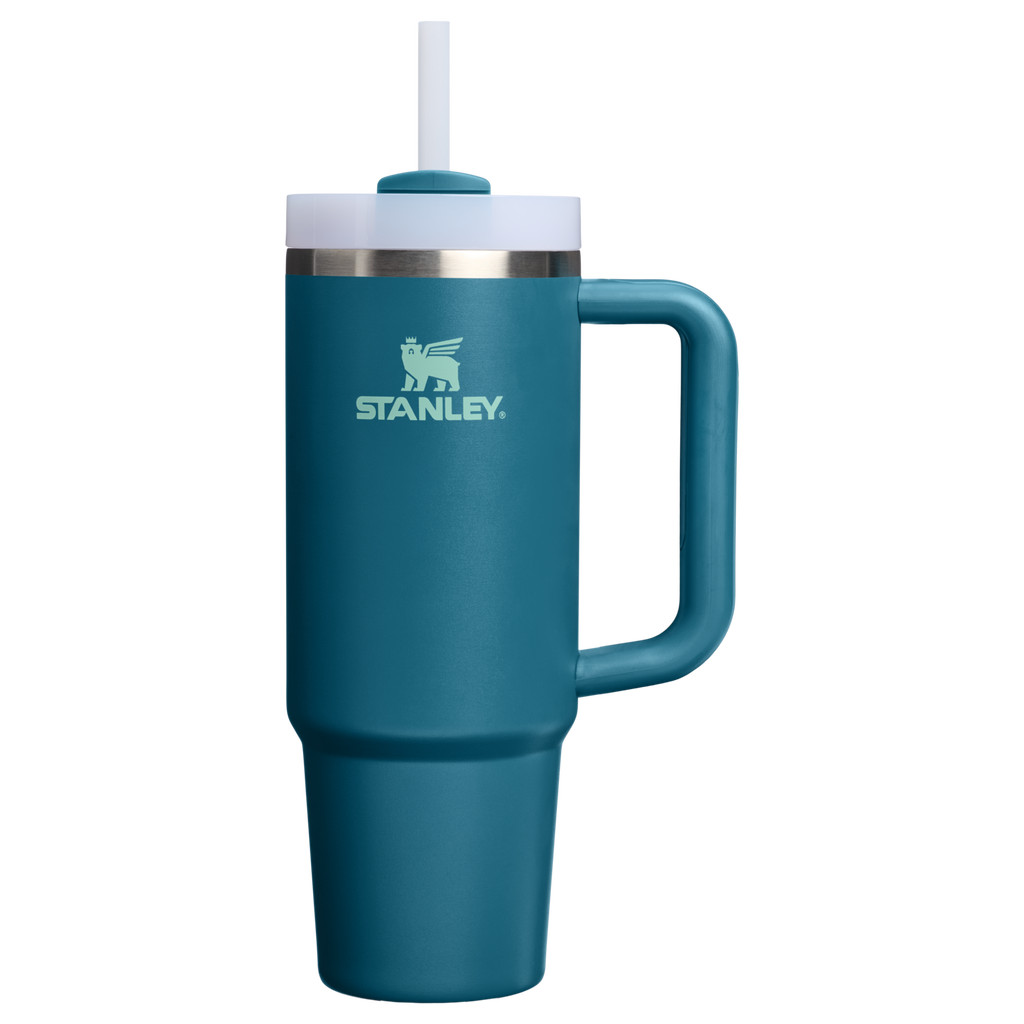 Insulated Travel The Quencher H2.0 Flowstate Tumbler | Stanley Create D331C - Double-Wall Vacuum Insulated Travel Tumbler with Straw - Coastal Teal