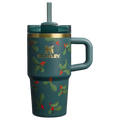Splash-Resistant FlowState The Cheers & Cheer Quencher H2.O Flowstate Tumbler D192J - Double-Wall Vacuum Insulated Travel Tumbler with Straw - Holiday Botanical