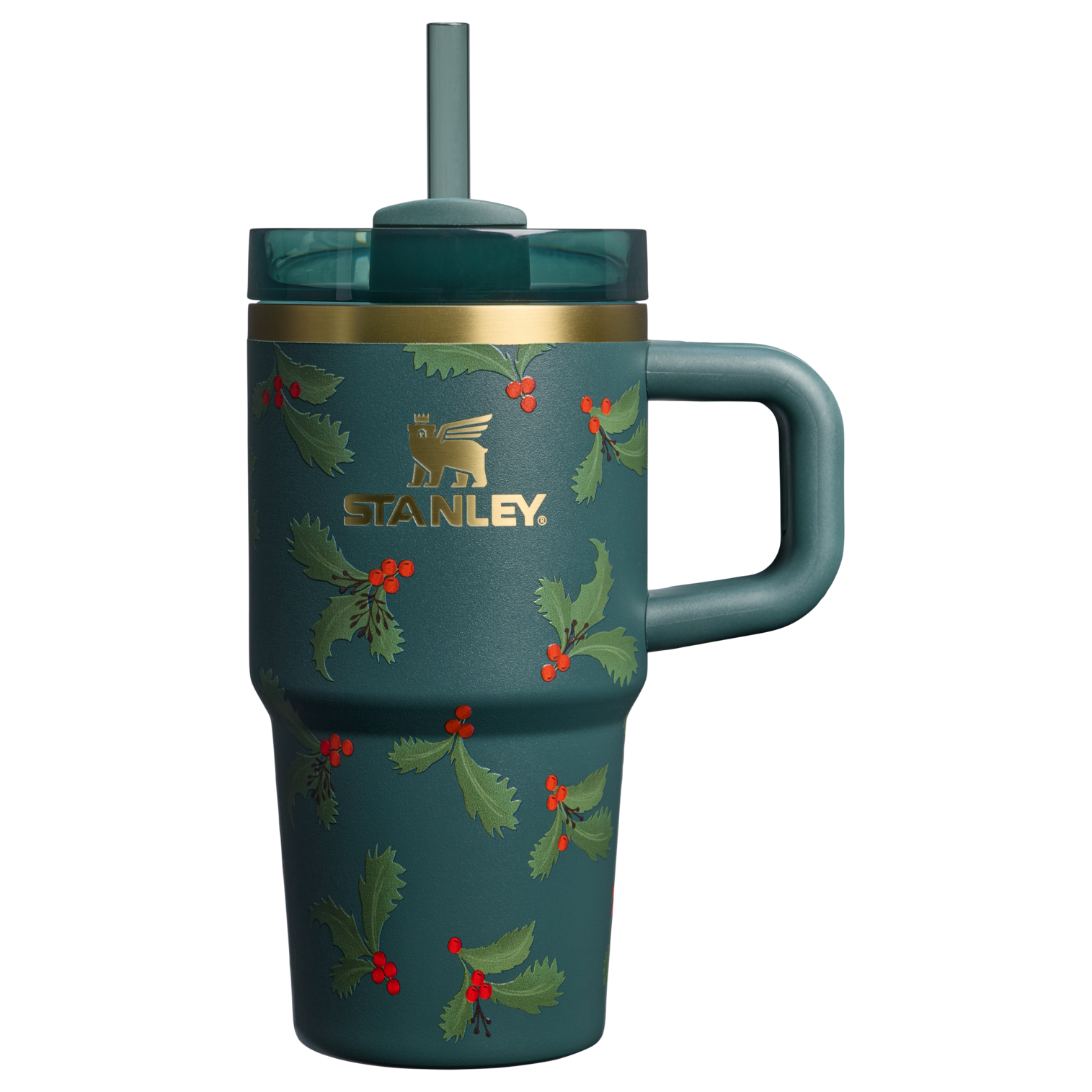 Splash-Resistant FlowState The Cheers & Cheer Quencher H2.O Flowstate Tumbler D192J - Double-Wall Vacuum Insulated Travel Tumbler with Straw - Holiday Botanical
