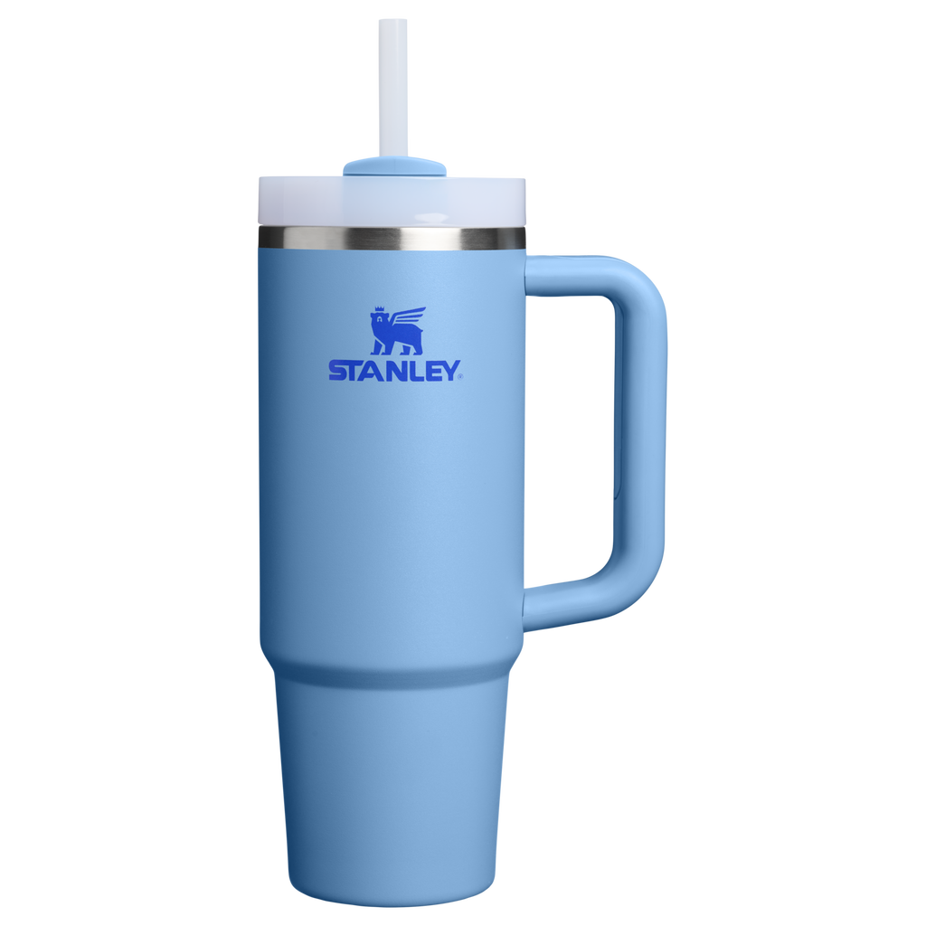 Insulated Travel The Quencher H2.0 Flowstate Tumbler | Stanley Create D331C - Double-Wall Vacuum Insulated Travel Tumbler with Straw - Blue Sky