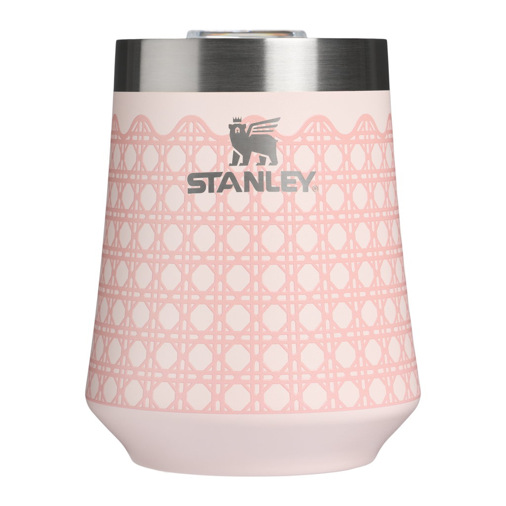 Vacuum Insulated Wine The Reserve Wine Tumbler D352C - Reserve Collection Stainless Steel Whiskey Cup - Rose Quartz Rattan