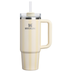 Splash-Resistant FlowState The Quencher H2.0 Flowstate Tumbler D343V - Premium Stainless Steel Straw Cup for All-Day Hydration - Cream Picnic Stripe