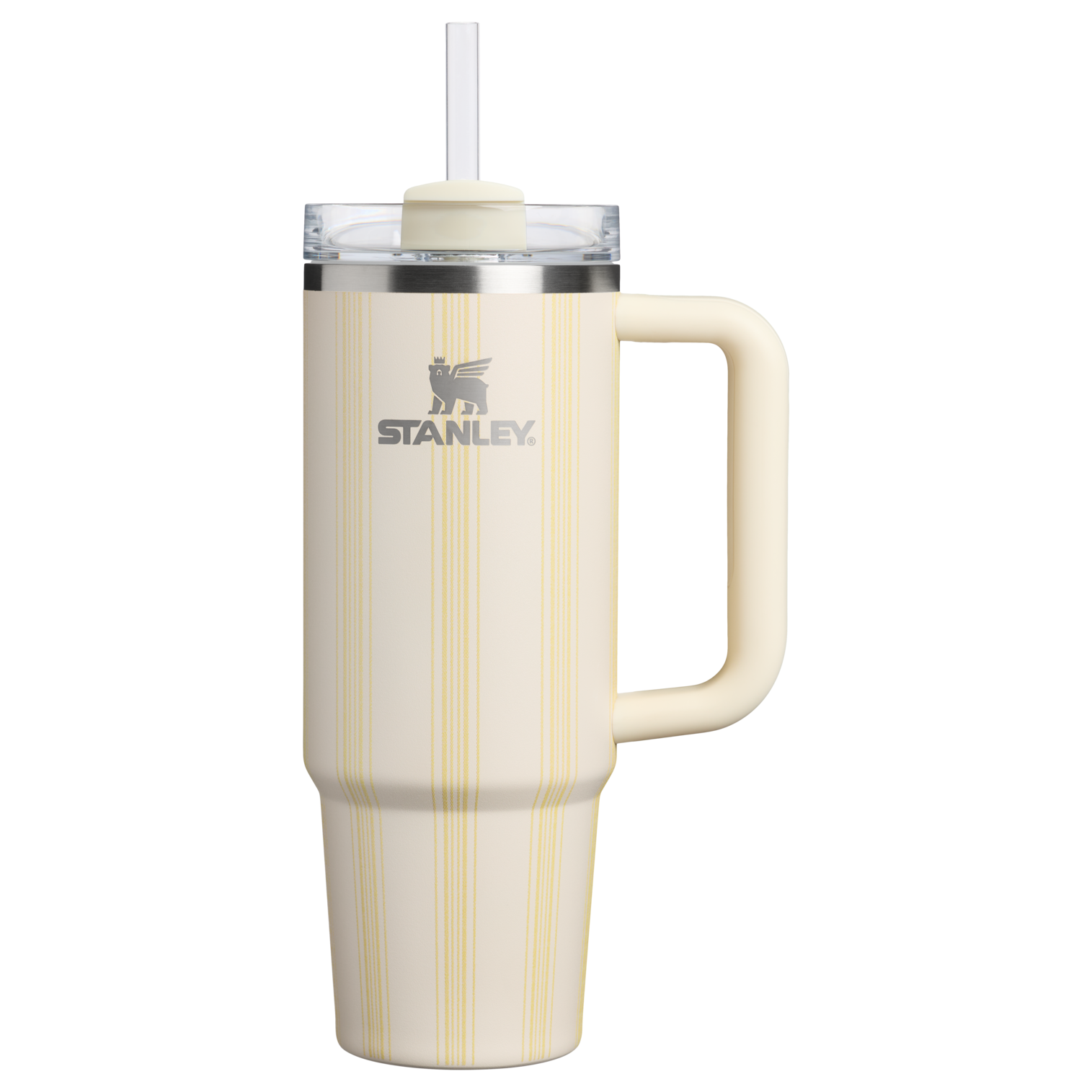Splash-Resistant FlowState The Quencher H2.0 Flowstate Tumbler D343V - Premium Stainless Steel Straw Cup for All-Day Hydration - Cream Picnic Stripe