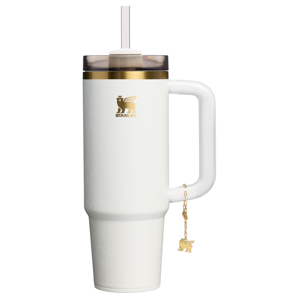 Insulated Travel The Quencher Luxe H2.0 Flowstate Tumbler D171F - FlowState 3-Position Lid Insulated Travel Mug - Pale Stone Snakeskin