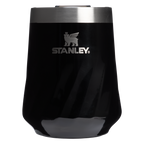 Premium Matte The Textured Reserve Wine Tumbler D141Z - Shatterproof Flavor-Preserving Cocktail Tumbler with Lid - Black Gloss