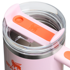 Double-Wall Vacuum The Quencher H2.O Flowstate Tumbler with Handle | Stanley Create D309N - Double-Wall Vacuum Insulated Travel Tumbler with Straw Detail