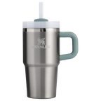 Double-Wall Vacuum The Quencher H2.O Flowstate Tumbler with Handle | Stanley Create D309N - Double-Wall Vacuum Insulated Travel Tumbler with Straw Detail