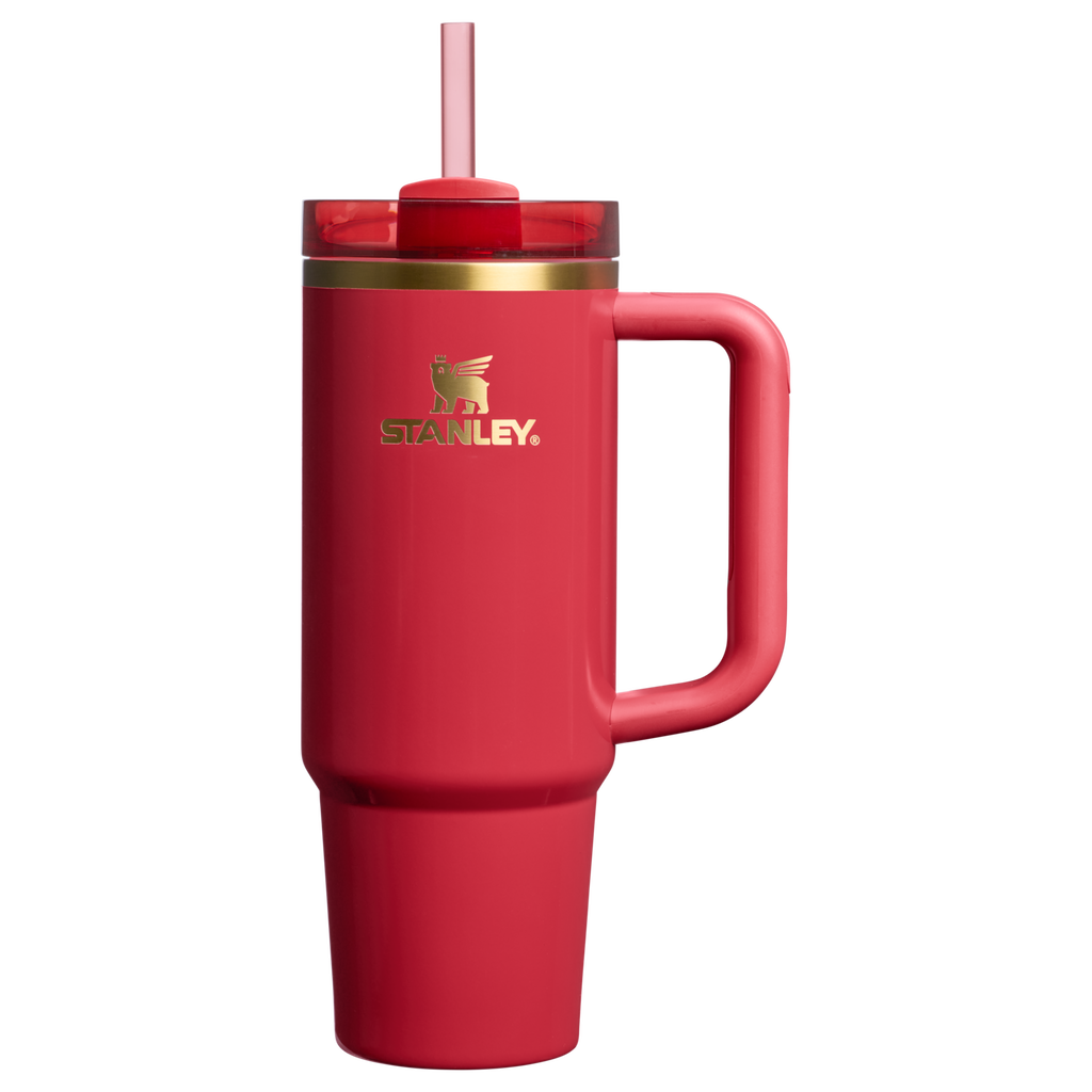 Double-Wall Vacuum The Cheers & Cheer Quencher H2.0 Flowstate Tumbler D189S - Double-Wall Vacuum Insulated Travel Tumbler with Straw - Holly Berry Gloss
