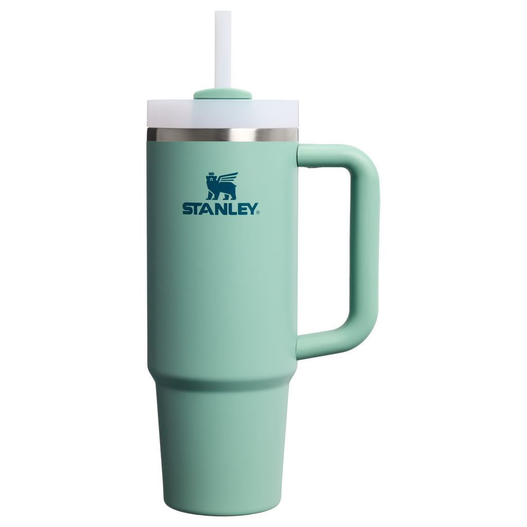 Insulated Travel The Quencher H2.0 Flowstate Tumbler | Stanley Create D331C - Double-Wall Vacuum Insulated Travel Tumbler with Straw - Spring Green