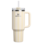 Double-Wall Vacuum The Quencher H2.0 Flowstate Tumbler D342C - Premium Stainless Steel Straw Cup for All-Day Hydration - Cream Picnic Stripe