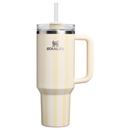 Double-Wall Vacuum The Quencher H2.0 Flowstate Tumbler D342C - Premium Stainless Steel Straw Cup for All-Day Hydration - Cream Picnic Stripe