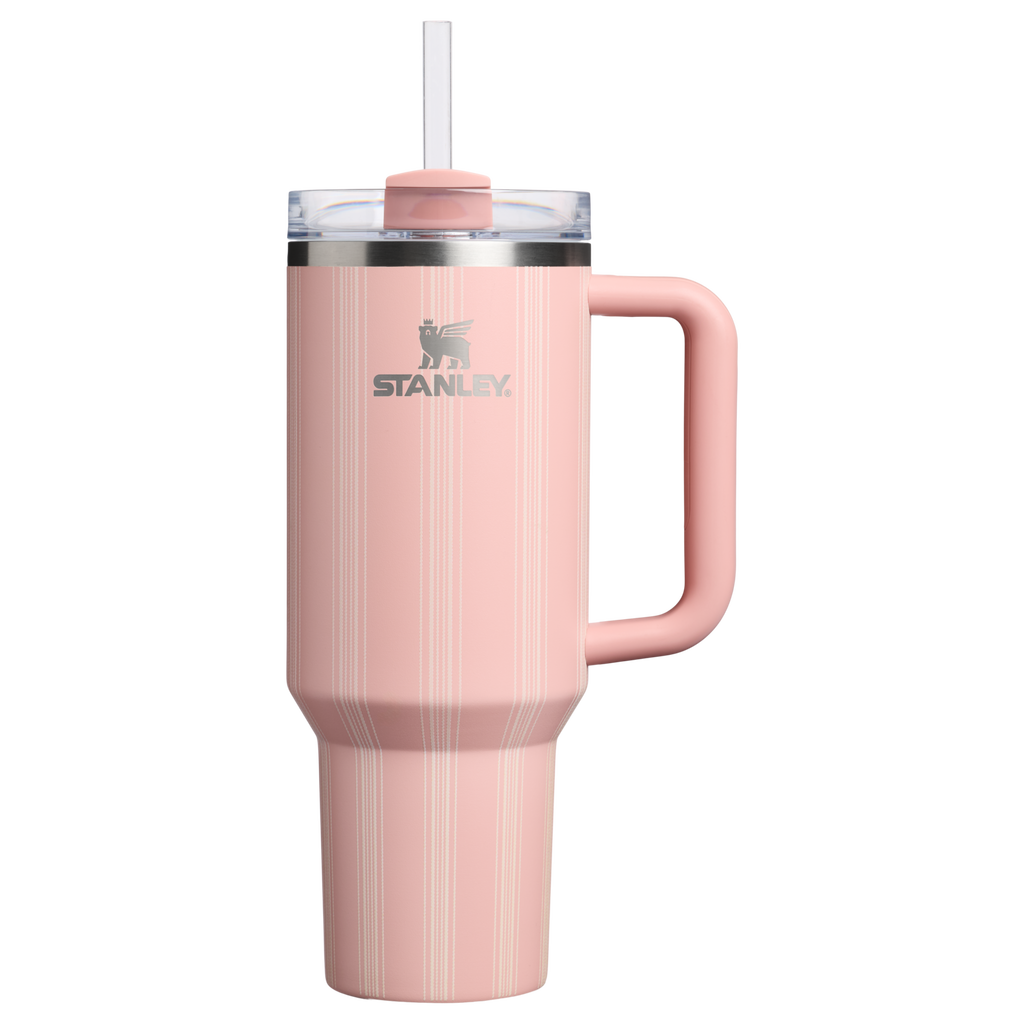 Double-Wall Vacuum The Quencher H2.0 Flowstate Tumbler D342C - Premium Stainless Steel Straw Cup for All-Day Hydration - Peach Rose Picnic Stripe