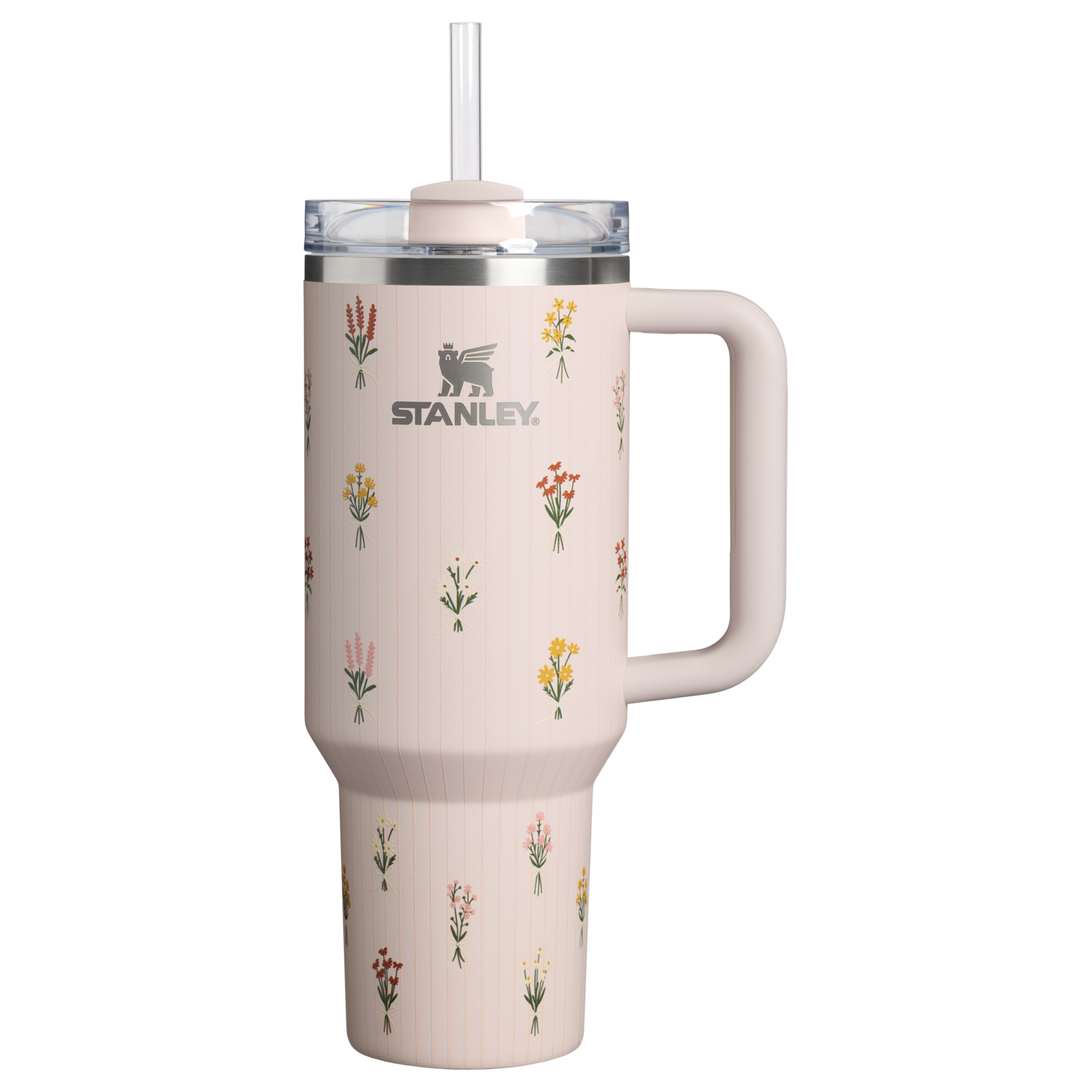 Large Capacity The Quencher H2.0 Flowstate Tumbler D362R - 40oz Large Capacity Car-Cup Friendly Quencher - Rose Quartz Bouquets