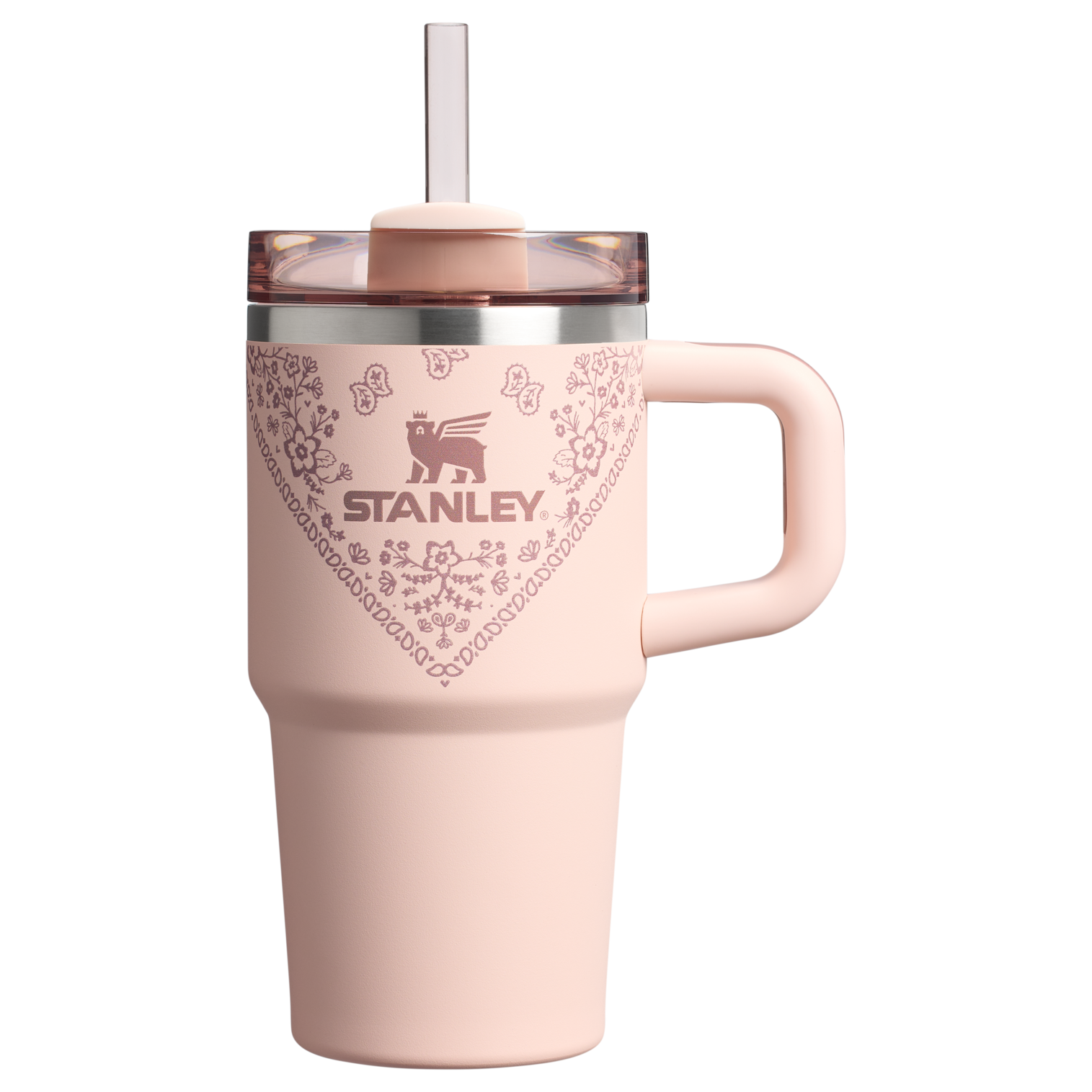 Splash-Resistant FlowState The Quencher H2.O Flowstate Tumbler D124E - Premium Stainless Steel Straw Cup for All-Day Hydration - Conch Floral