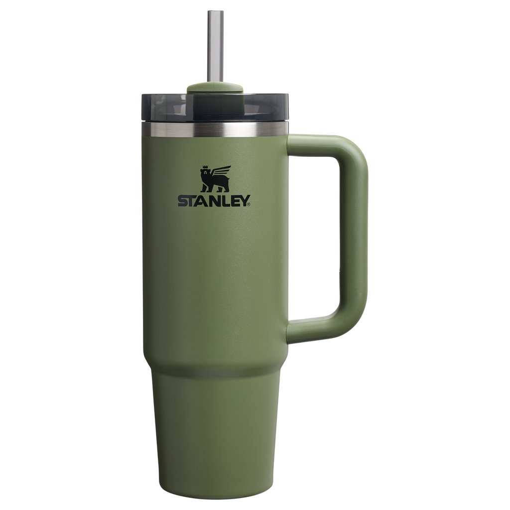 Insulated Travel The Quencher H2.0 Flowstate Tumbler | Stanley Create D331C - Double-Wall Vacuum Insulated Travel Tumbler with Straw - Dried Pine