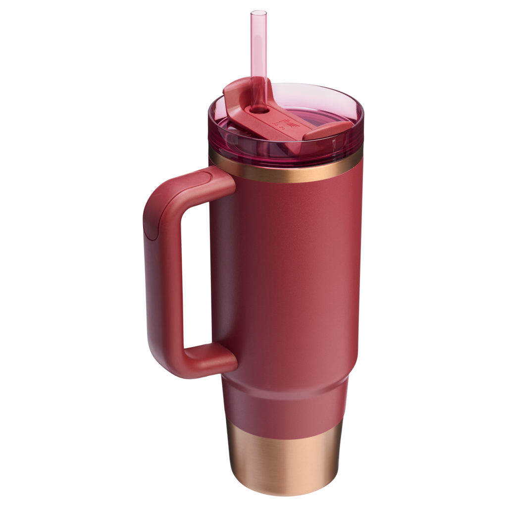 Insulated Travel The Quencher H2.0 Flowstate Tumbler | Stanley Create D331C - Double-Wall Vacuum Insulated Travel Tumbler with Straw Detail