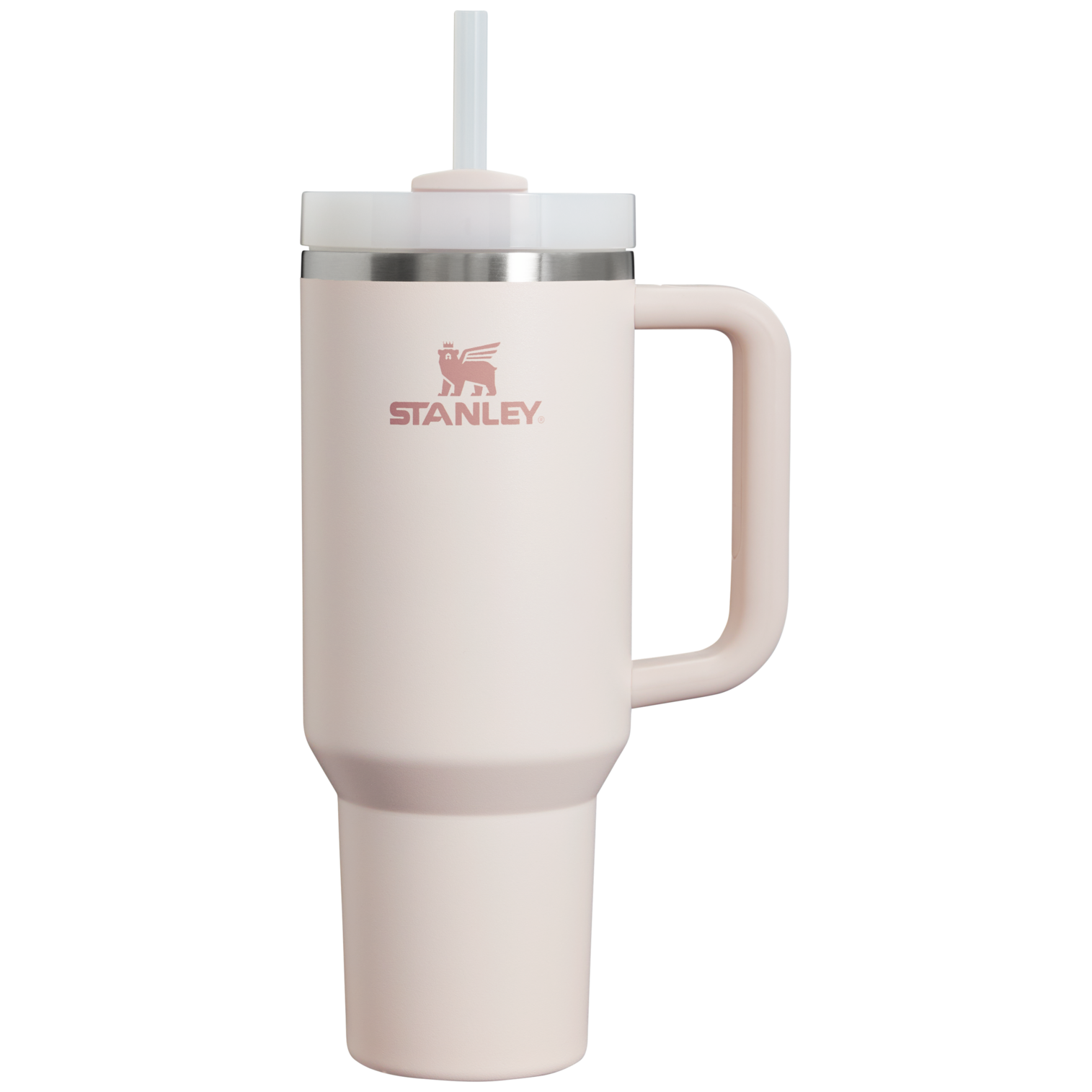 Splash-Resistant FlowState The Quencher H2.0 Flowstate Tumbler  | Stanley Create D332L - Premium Stainless Steel Straw Cup for All-Day Hydration - Rose Quartz 2.0