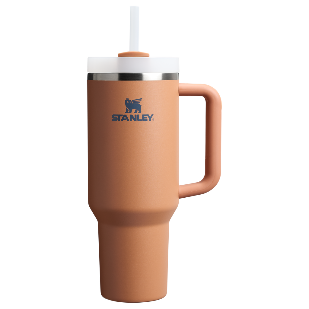Splash-Resistant FlowState The Quencher H2.0 Flowstate Tumbler  | Stanley Create D332L - Premium Stainless Steel Straw Cup for All-Day Hydration - Toast