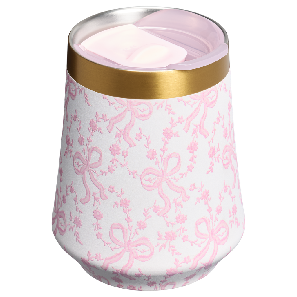 Shatterproof Luxury Stanley 1913 x LoveShackFancy Holiday Reserve Wine Tumbler D204X - Shatterproof Flavor-Preserving Cocktail Tumbler with Lid Detail