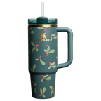 Double-Wall Vacuum The Cheers & Cheer Quencher H2.0 Flowstate Tumbler D189S - Double-Wall Vacuum Insulated Travel Tumbler with Straw - Holiday Botanical
