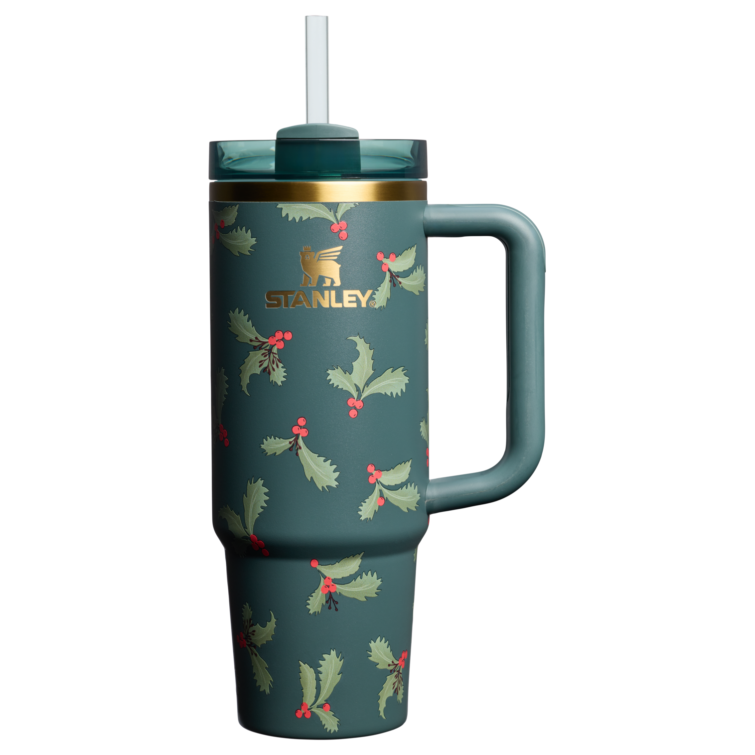 Double-Wall Vacuum The Cheers & Cheer Quencher H2.0 Flowstate Tumbler D189S - Double-Wall Vacuum Insulated Travel Tumbler with Straw - Holiday Botanical