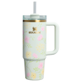 Splash-Resistant FlowState The Easter Quencher H2.0 Flowstate Tumbler D257F - Double-Wall Vacuum Insulated Travel Tumbler with Straw - Spring Blossoms