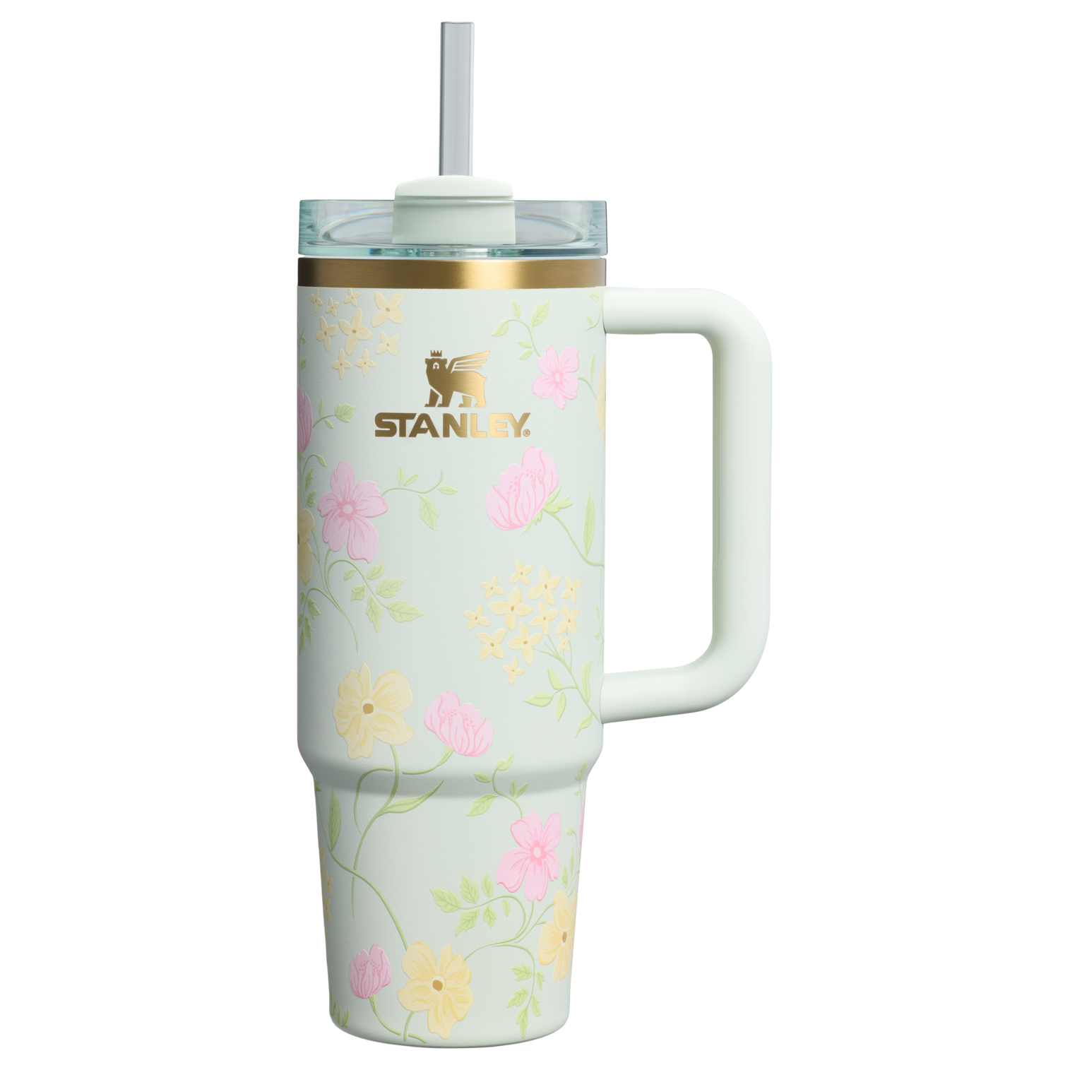 Splash-Resistant FlowState The Easter Quencher H2.0 Flowstate Tumbler D257F - Double-Wall Vacuum Insulated Travel Tumbler with Straw - Spring Blossoms