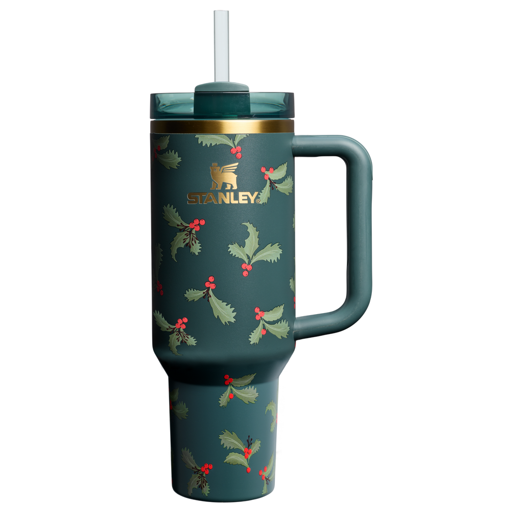 Large Capacity The Cheers & Cheer Quencher H2.0 Flowstate Tumbler D188Q - FlowState 3-Position Lid Insulated Travel Mug - Holiday Botanical