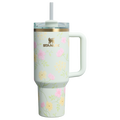 Splash-Resistant FlowState The Easter Quencher H2.0 Flowstate Tumbler D256K - 40oz Large Capacity Car-Cup Friendly Quencher - Spring Blossoms