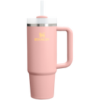 Insulated Travel The Quencher H2.0 Flowstate Tumbler | Stanley Create D331C - Double-Wall Vacuum Insulated Travel Tumbler with Straw - Peach Rose