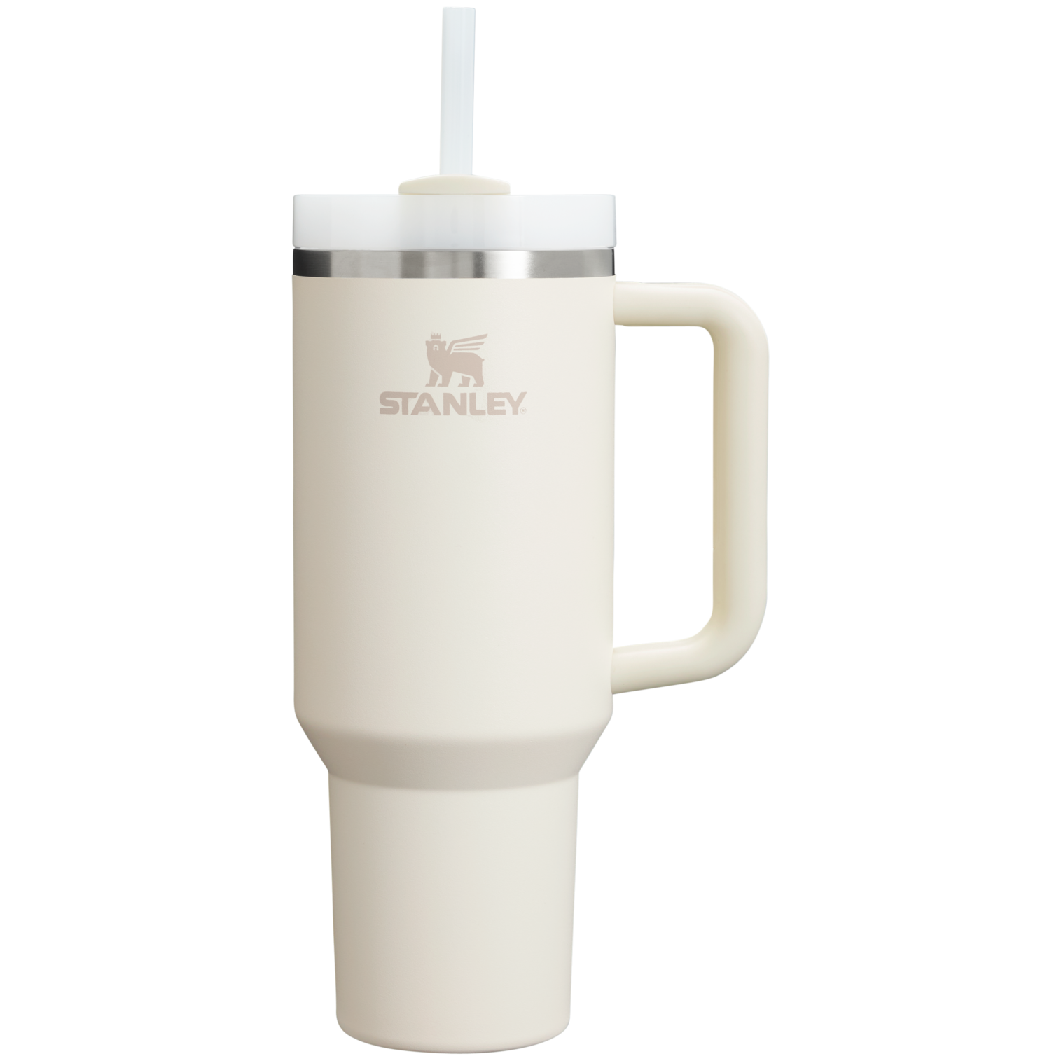 Splash-Resistant FlowState The Quencher H2.0 Flowstate Tumbler  | Stanley Create D332L - Premium Stainless Steel Straw Cup for All-Day Hydration - Cream 2.0