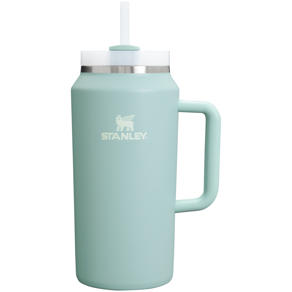 Splash-Resistant FlowState The Quencher H2.0 Flowstate Tumbler D033Q - Double-Wall Vacuum Insulated Travel Tumbler with Straw - Seafoam