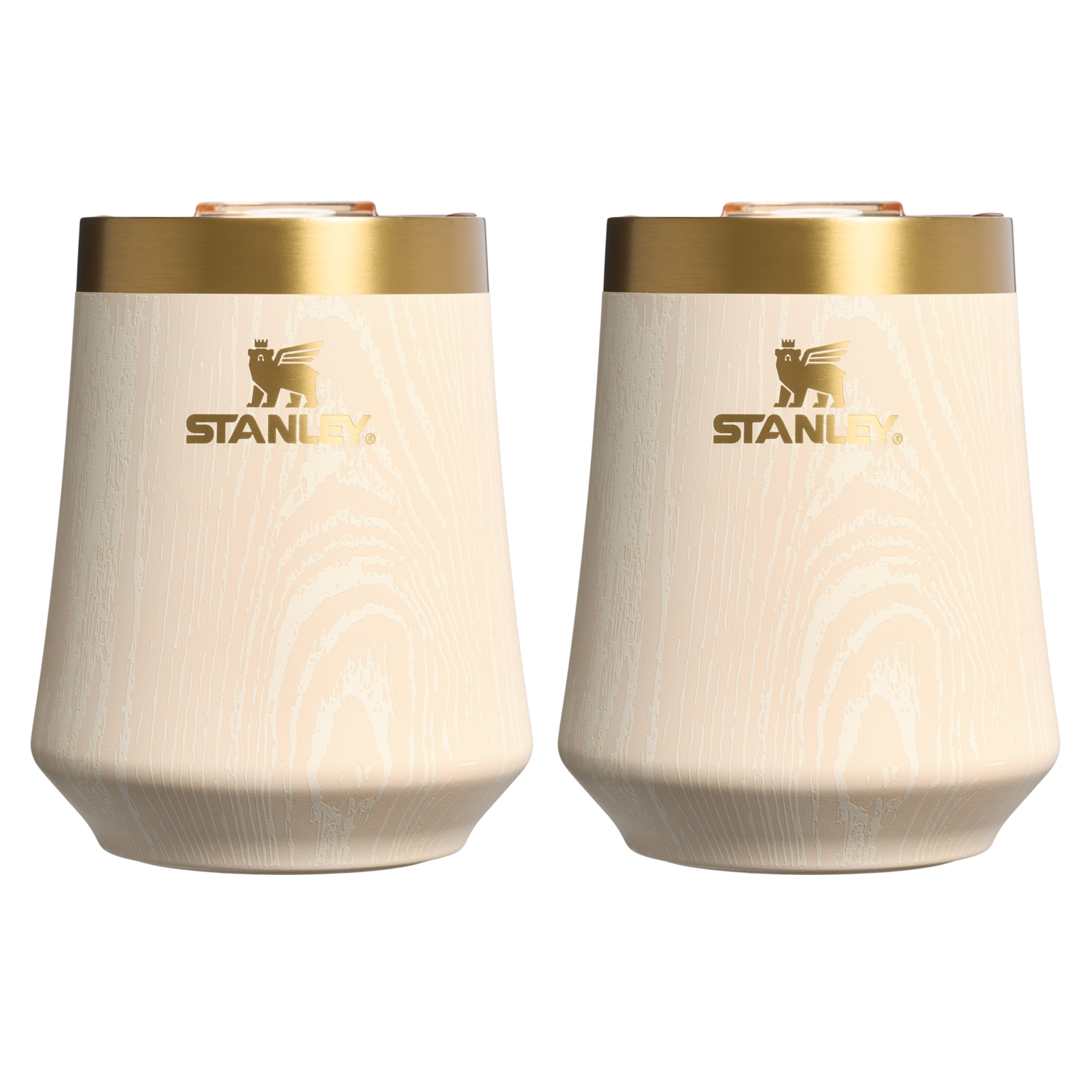 Vacuum Insulated Wine The Cheers & Cheer Reserve Wine Tumbler | 2-pack D190T - Reserve Collection Stainless Steel Whiskey Cup - Birch Woodgrain