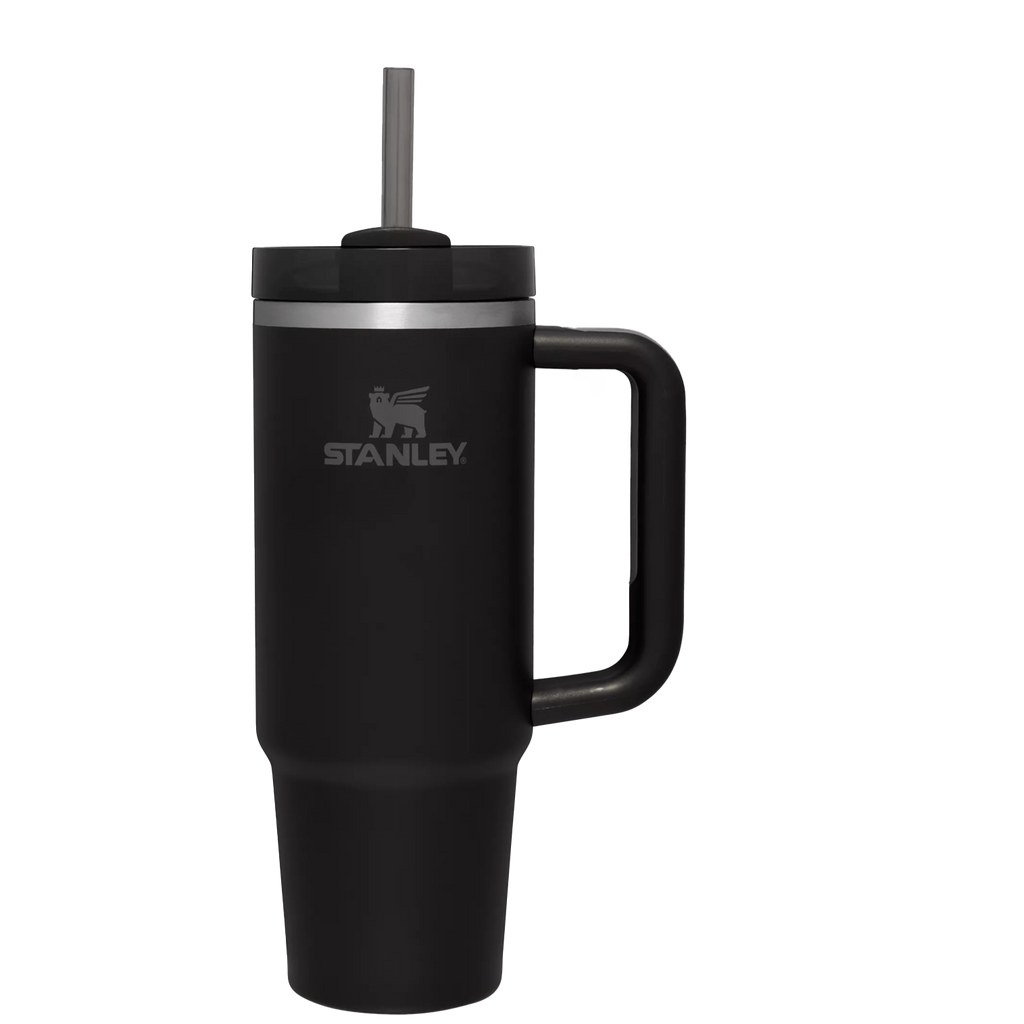 Insulated Travel The Quencher H2.0 Flowstate Tumbler | Stanley Create D331C - Double-Wall Vacuum Insulated Travel Tumbler with Straw - Black